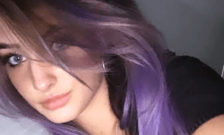 Moriah Plath Dyes Purple Hair